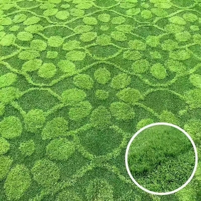 figura geometryczna sztuczna trawa, dywan z trawy z logo